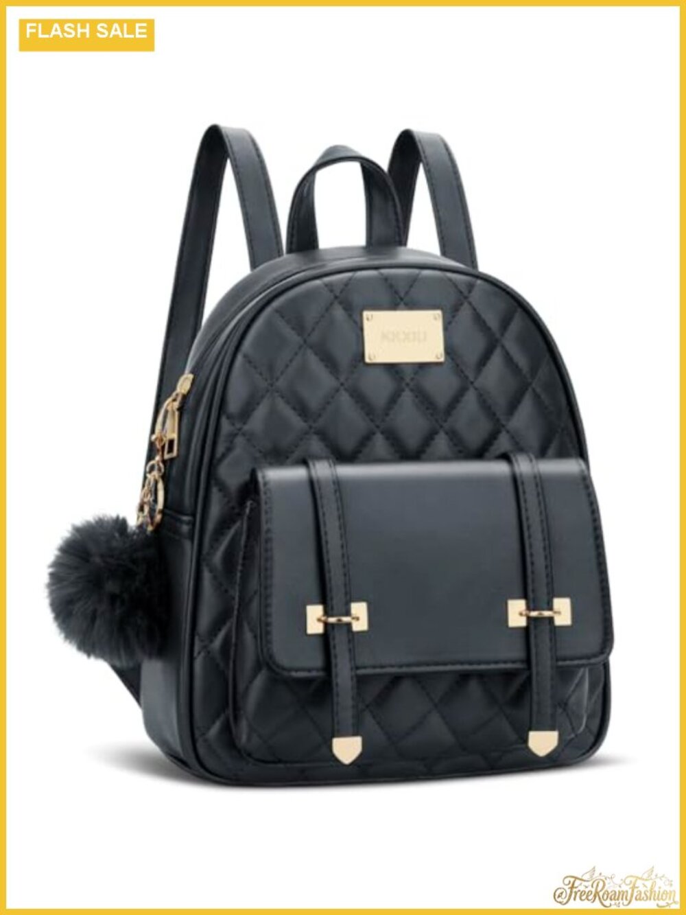 Quilted Faux Leather Mini Backpack Purse for Women Cute Small Bookbag with